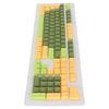 Keyboard Keycaps 107 Key Three Color Translucent Characters Arc Layout Mechanical Keyboard Keycaps Matcha Dark Green