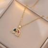 A lovely crystal rainbow cloud pendant stainless steel necklace for women jewelry suitable for daily wear