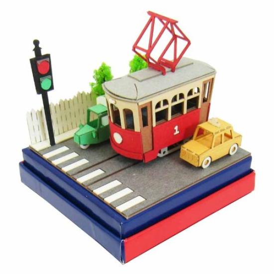 

Мини-трамвай и велосипед Sankei Miniatuart из бумаги MP05-15