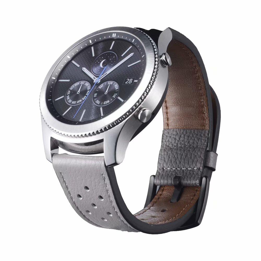 Watchband 22mm Hole Genuine Leather Watch Strap for Samsung Gear S3 Band Bracelet for Xiaomi Huami Amazfit Pace Stratos 2 Amazfit 2 Band