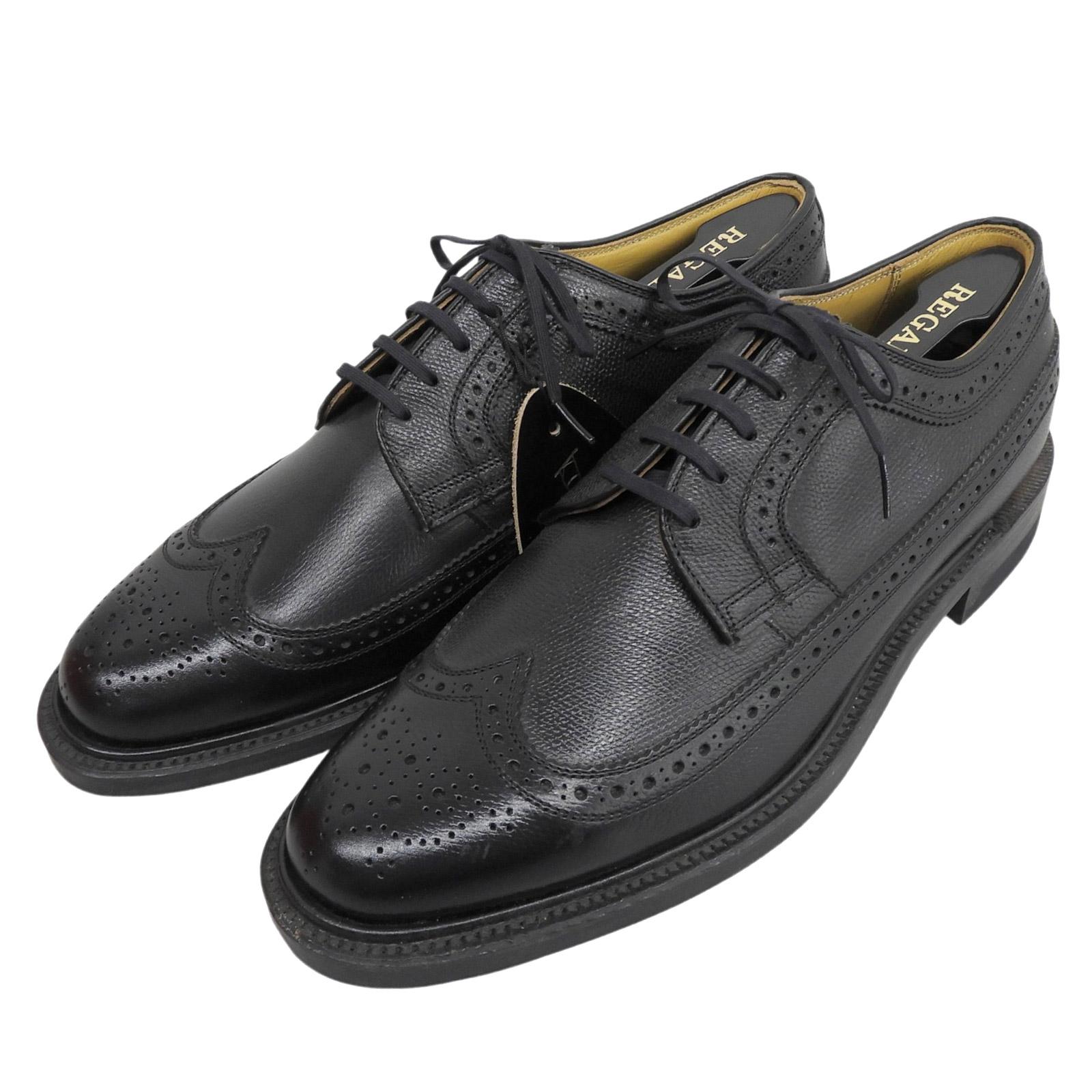 Pristine REGAL Leather shoes Wingtip medallion black leather mens 25.5cm Used