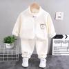 New Winter Girls Plush Set for Boys Casual Sports Two-piece Set for Baby Toddler Outdoor Clothing Sets