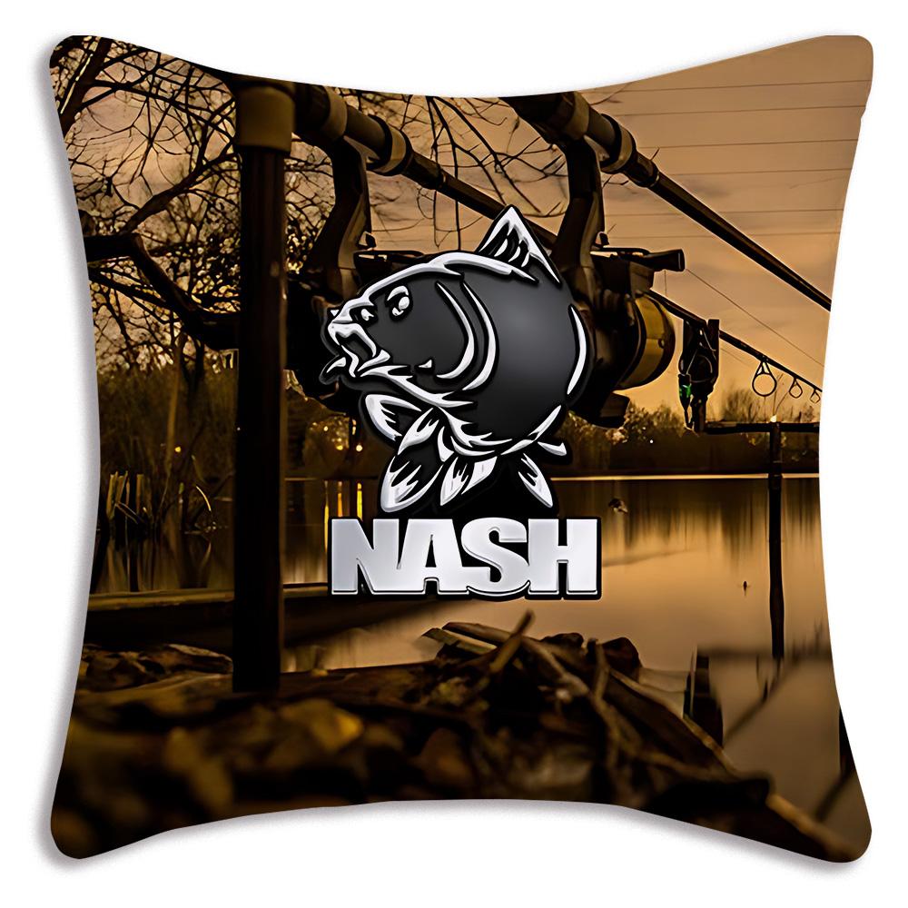 Pillow Covers Cool Nash Fishing Logo Sofa Decorative Home Double-Sided Printing Short Plush Cute Cushion Cover