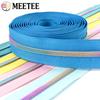 1/2/3/4/5M Meetee 5# Nylon Zipper Tapes Decor Rainbow Teeth Zips for Pocket Handbag DIY Coat Zip Repair Kit Sewing Accessories