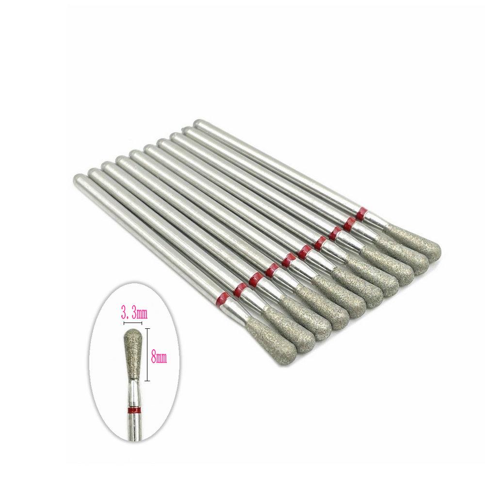 10pcs 2.35mm Shank Diamond Grinding Bur Drill Rotary Drill Dental Grinding Dental Polishing Burs Nail Drill Bits