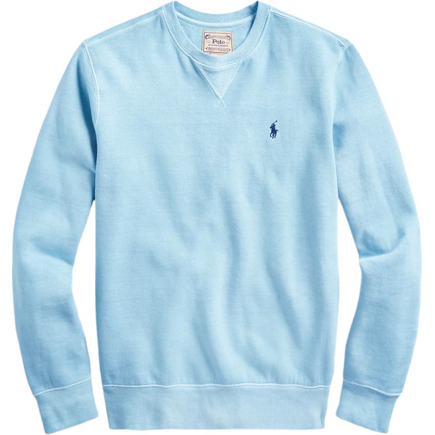 

Мужской свитшот Polo Ralph Lauren с вышивкой логотипа маленькой пони, флисовый, с круглым вырезом, с длинным рукавом, цвет выбеленный голубой, MNPOKNI16820615-440 L