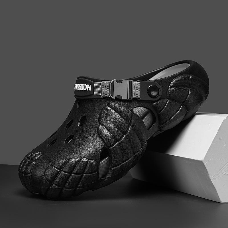 Men s Thick-Soled Summer Clog-Style Shoes: Closed-Toe, Two-Way Wear, Fashionable Outdoor Beach Sandals. 38-39 (Size runs small)