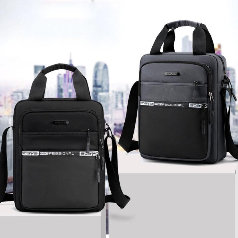 Men's Business Shoulder Bag Fashion Casual Solid Color Large Capacity High Quality Oxford Cloth Waterproof Multifunctional Bag
