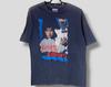 Camiseta Vintage de los 80 de Joan Jett and the Blackhearts World Tour Banda de rock estadounidense punk concierto gira puntada simple negro Pequeño-Mediano