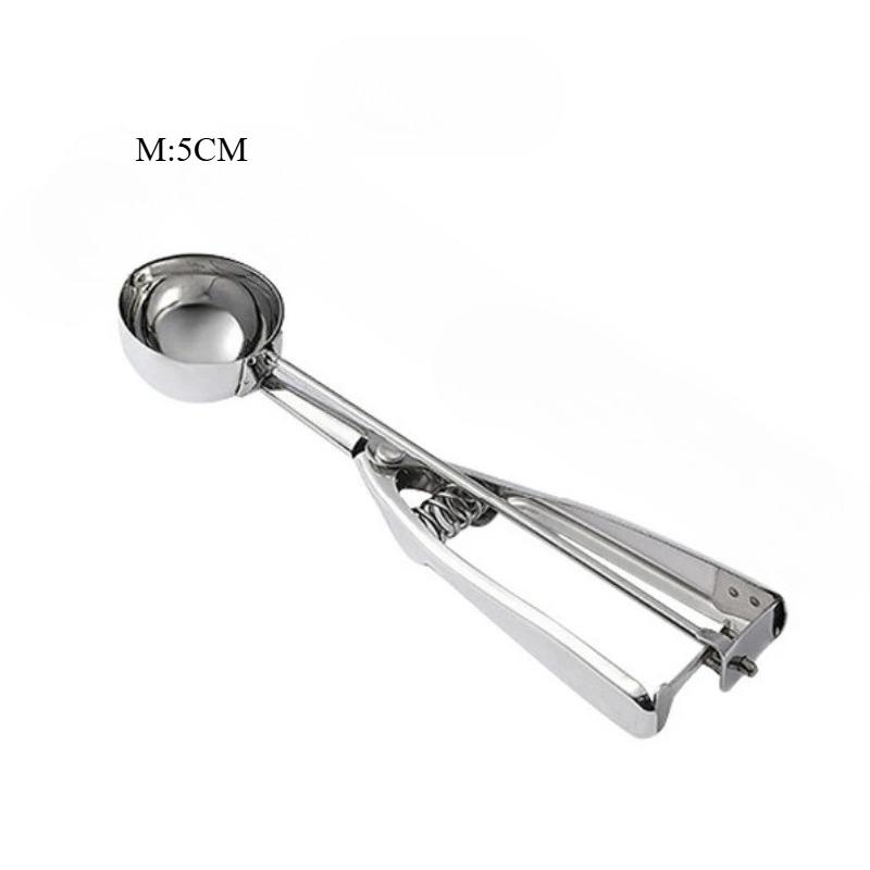 Baking Ice Cream Scoop Kitchen Tools Stainless Steel Spring Handle Mashed Potato Watermelon Ball Spoon Home Kitchen Accessories