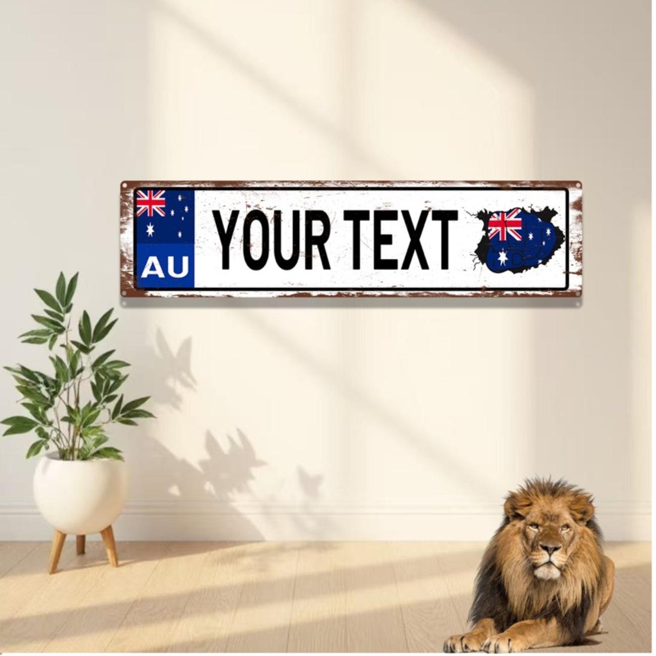 

Custom Waterproof Australia Metal Sign Home Garage Bar Wall Decor чёрный
