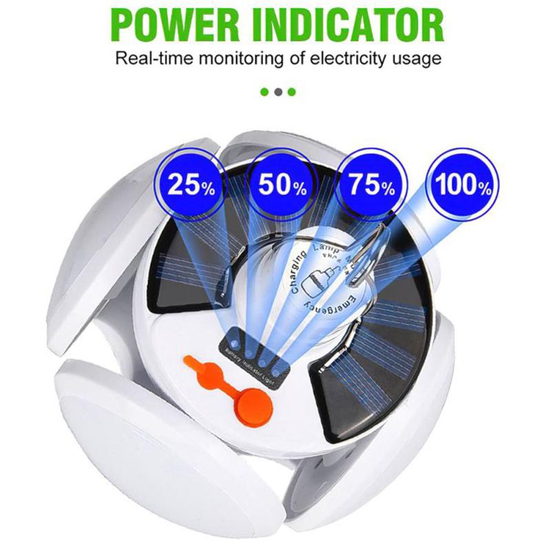 Football Shape Led Solar Light 5 Mode 5000mah Rechargeable Portable Waterproof Emergency Light Bulbs