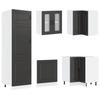 14 Piece Kitchen Cabinet Set Kalmar Black Wood Based Panel