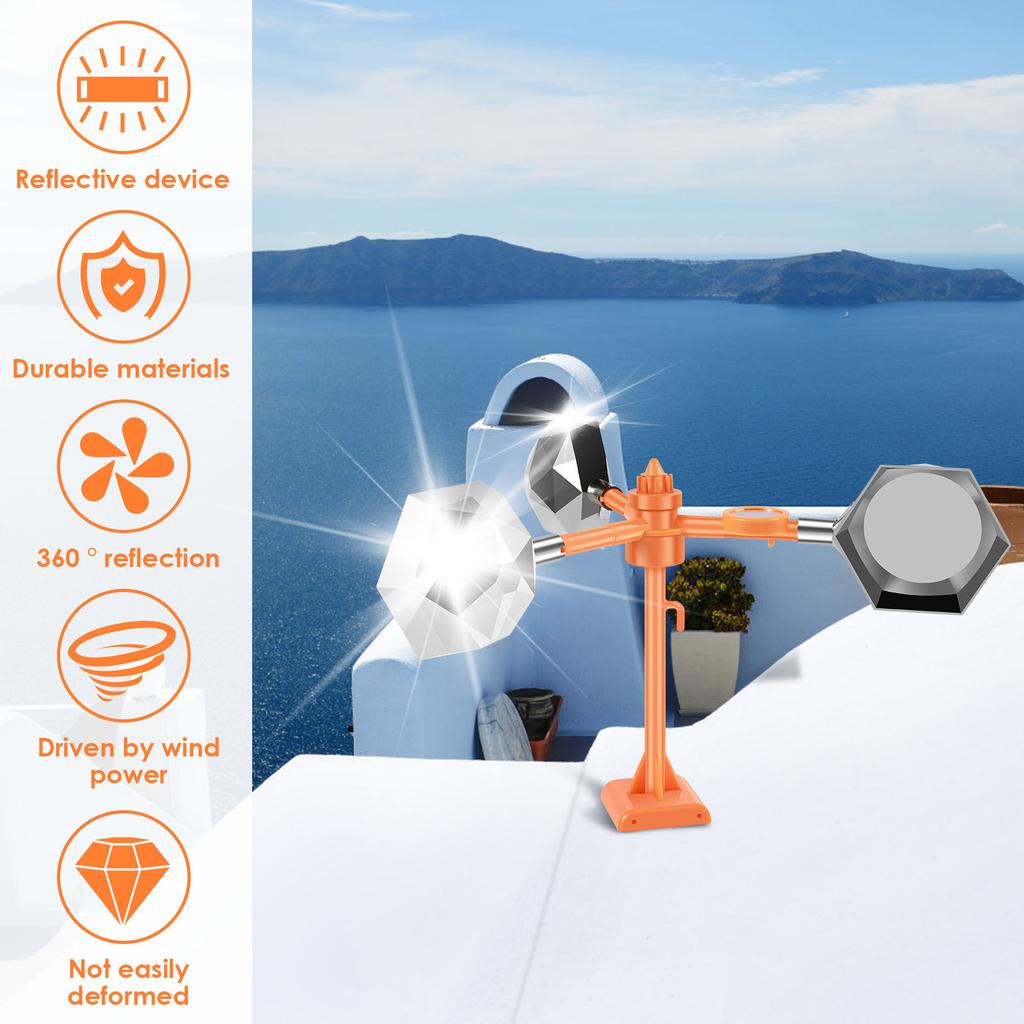 Bird Repeller 360° Mirror Reflective Spinning Deterrent Devices Keep Birds Away Pigeon Woodpeckers Deterrent for Garden Roofs