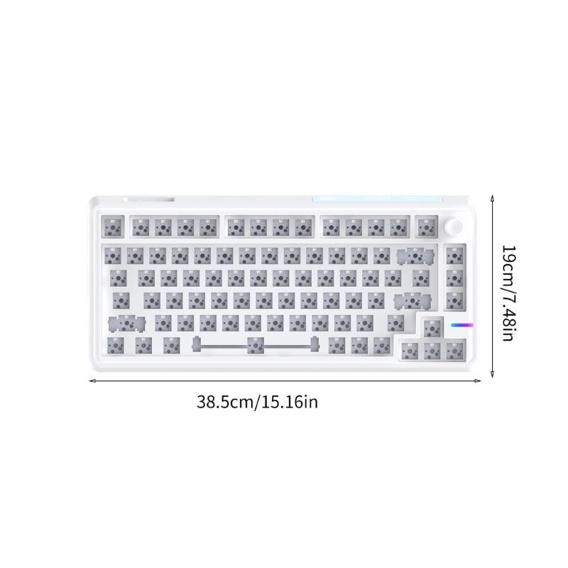 LS02 Mechanical Keyboard Kit Convenient Switches Replacement 3Modes BT5/2.4Ghz/UsbC Hot Swappable Backlights