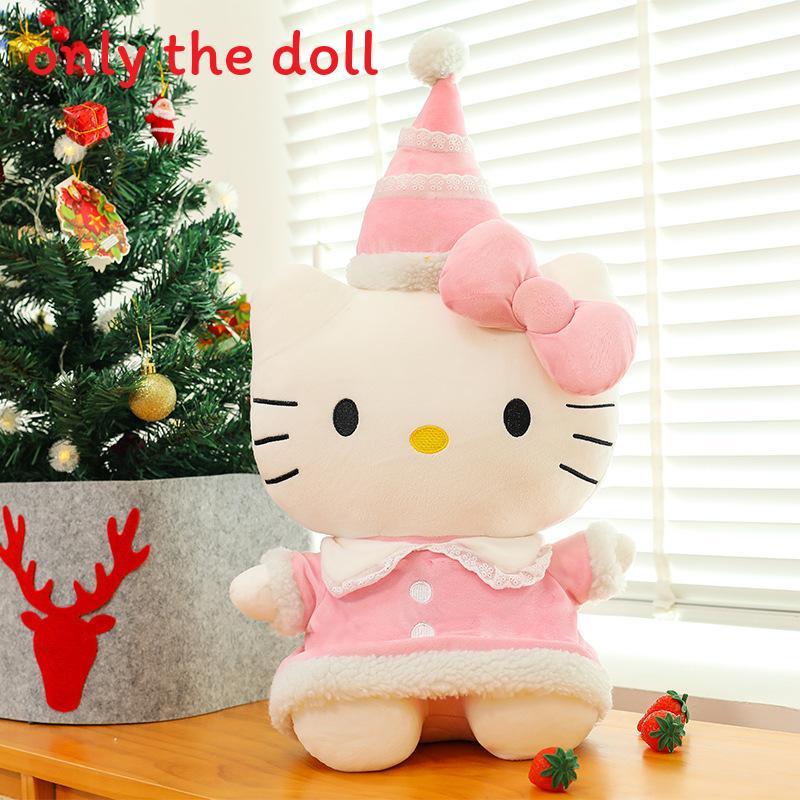 Christmas Hello Kitty Plush Toy With Soft Short Plush For Kids Play And Gift