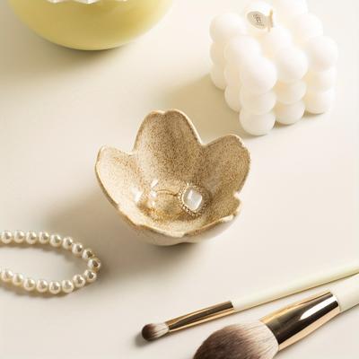 Floral Ceramic Decorative Tray, Jewelry Storage Plate, Multifunctional Desktop Organizer, for Storing Rings, Earrings, Necklaces, Bracelets, And Keys