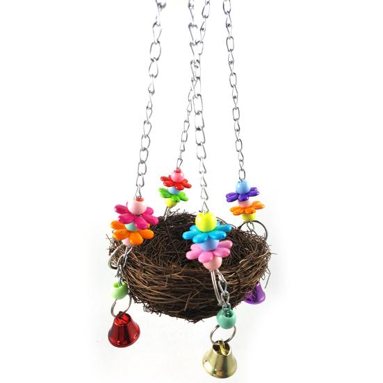 Pet Parrot Toy Nest Bird Climb Chew Swing Cage Hanging Cockatiel Parakeet