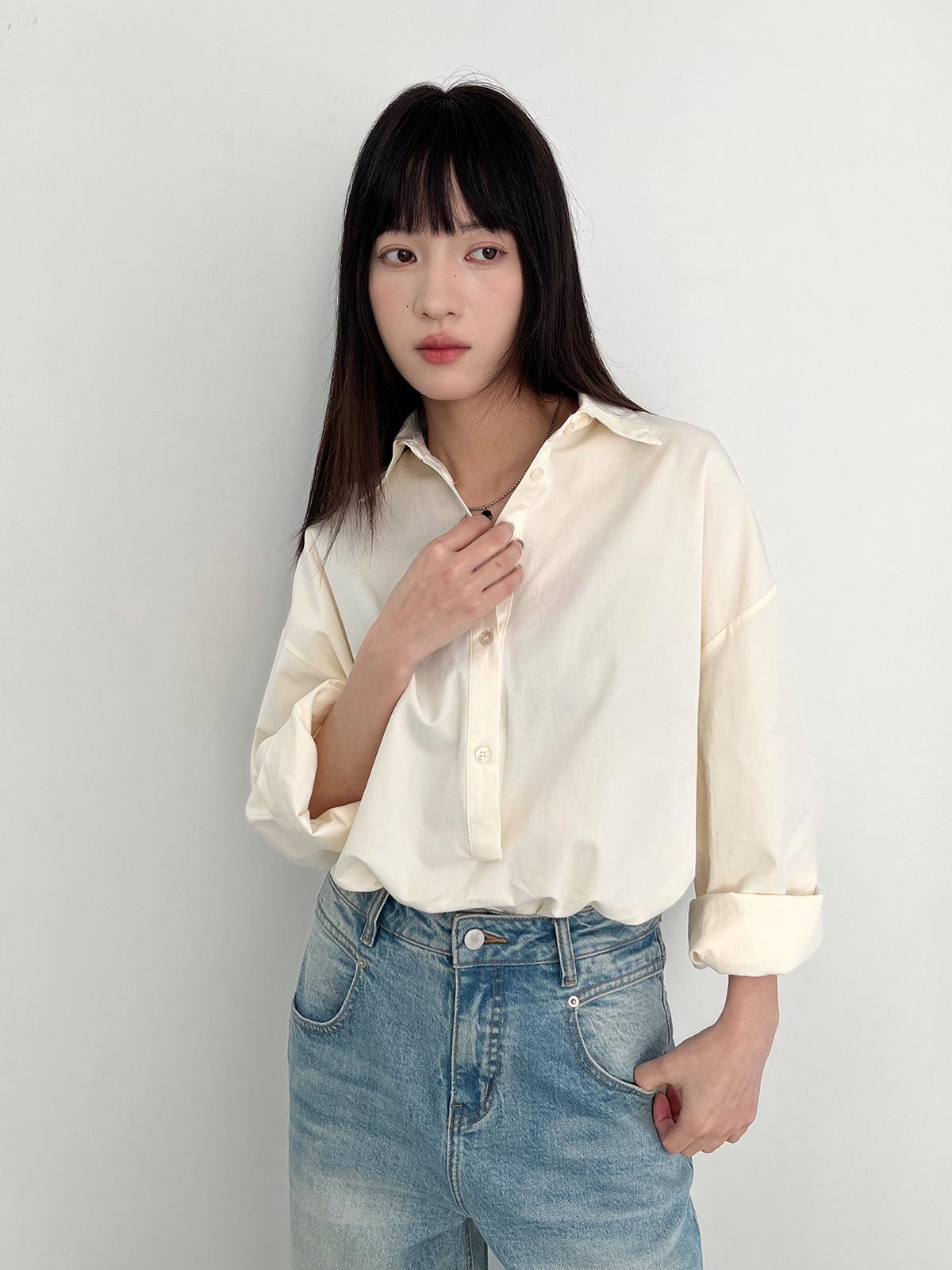 Yuyi 2026 Spring Women s High-End Long-Sleeve Button-Down Shirt m3935 One Size белый