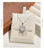 S925 Sterling Silver Chalcedony Cat Necklace with Zircon Pendant