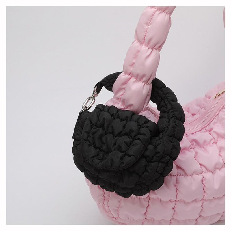 

2025 New Style Puff Bag Cloud Niche Women s Pleated Bubble Quilted Portable Fashionable Simple Lipstick
