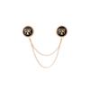 Light Luxury High-End British Style Brooch Retro Metal Chain Button Niche Simple Fashion Brooch