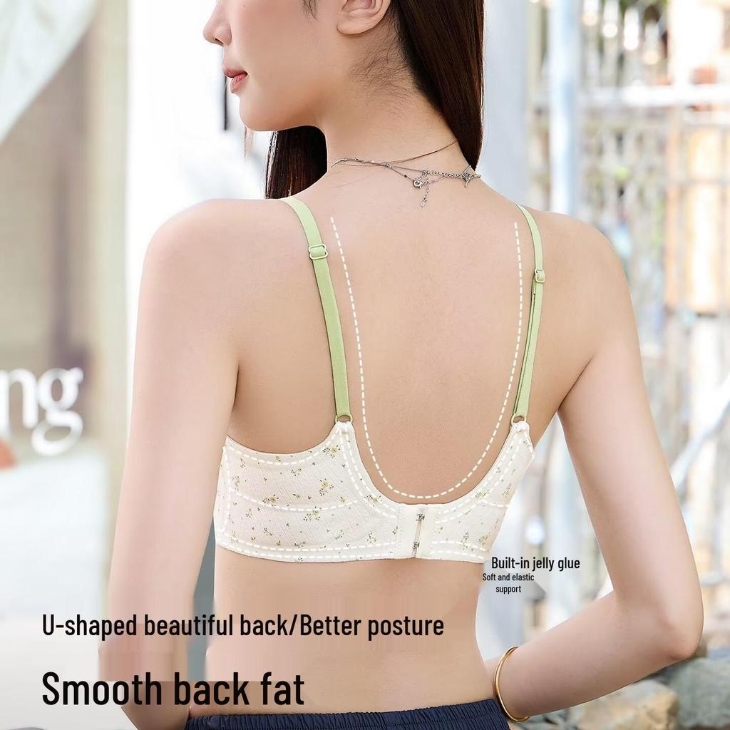 Wolkencreme Florale Lingerie Damen Bügelloser Push-Up BH mit sanfter Stütze und atmungsaktivem Design für kleine Brüste