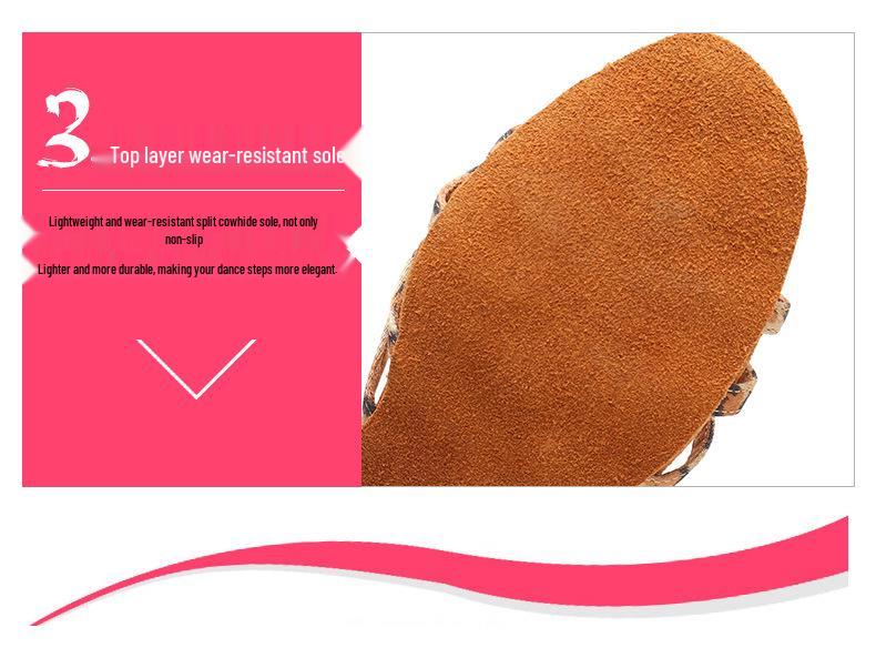 Damen Latein Tanzschuhe, Mittlerer Absatz, Abriebfest, Weiche Sohle, Hoher Absatz, Damen Performance Schuhe für Innen