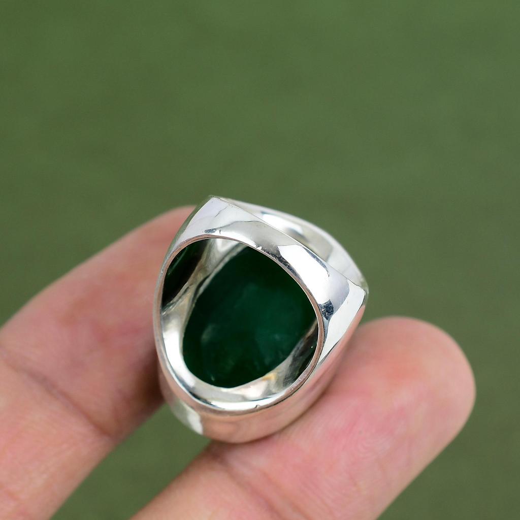 Faceted Zambian Emerald Ring 925 Sterling Silver Ring Natural Gemstone Jewelry Handmade Ring Gift For Her Unique Ring Available In Ring Size