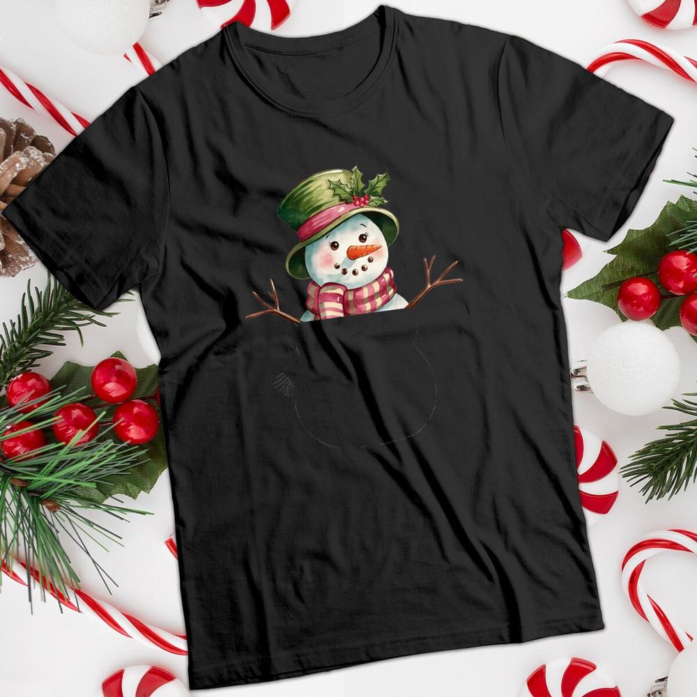 Unisexs and Unisexs Cute Winter SnowUnisex Christmas TShirt Tee MC