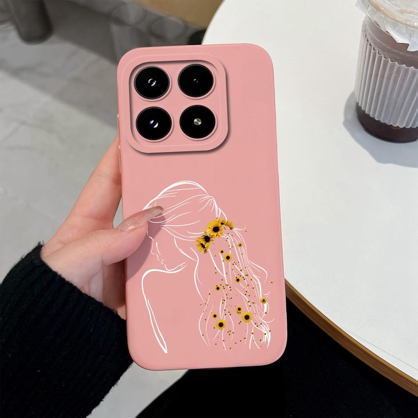 Trendy Girl Liquid Silicone Phone Case For Xiaomi 17 14 14T 15 15T Pro Poco C71 C75 M7 M8 F7 F8 Casing Premium Anti Slip Durable Shell For Xiaomi Capa