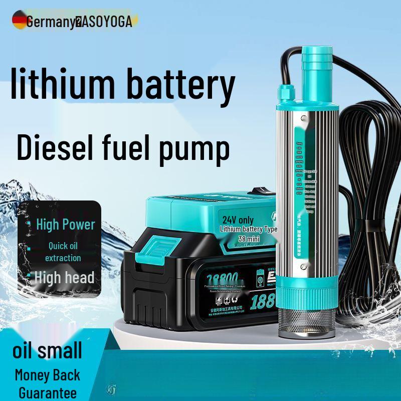 24V 100W High Power Diesel Pump with Lithium Battery for Oil Extraction & Fueling