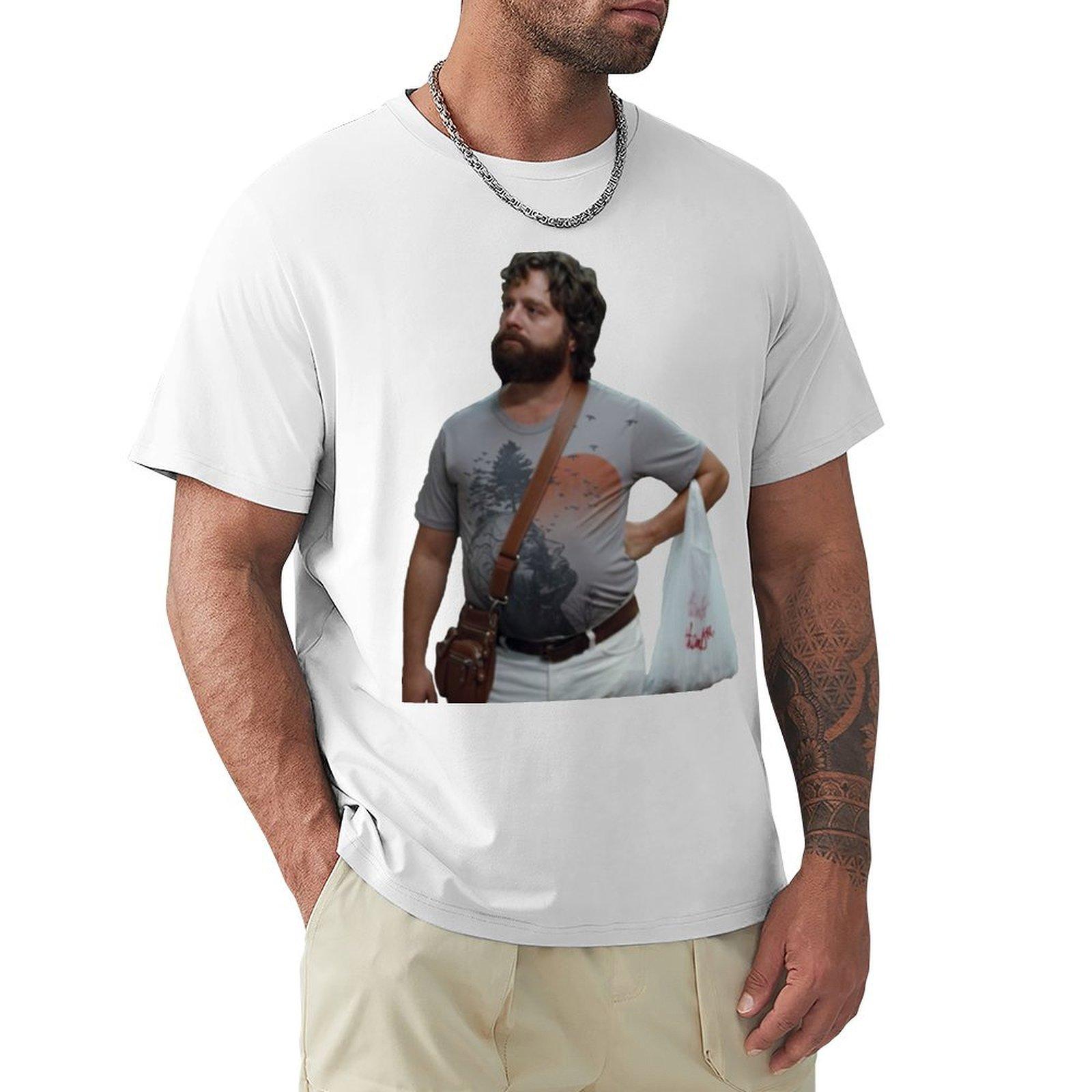 Alan From The Hangover Sticker Tshirt Basic Solid Tee For Daily Use S