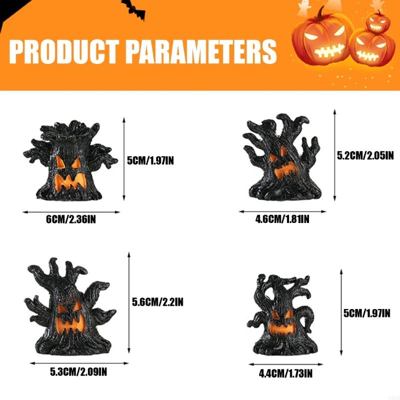 Led Battery Operated Scary Tree Decors with Glowing Face,Lighted Fantasy Figure Collection,Shelf Display with Character Y5GB