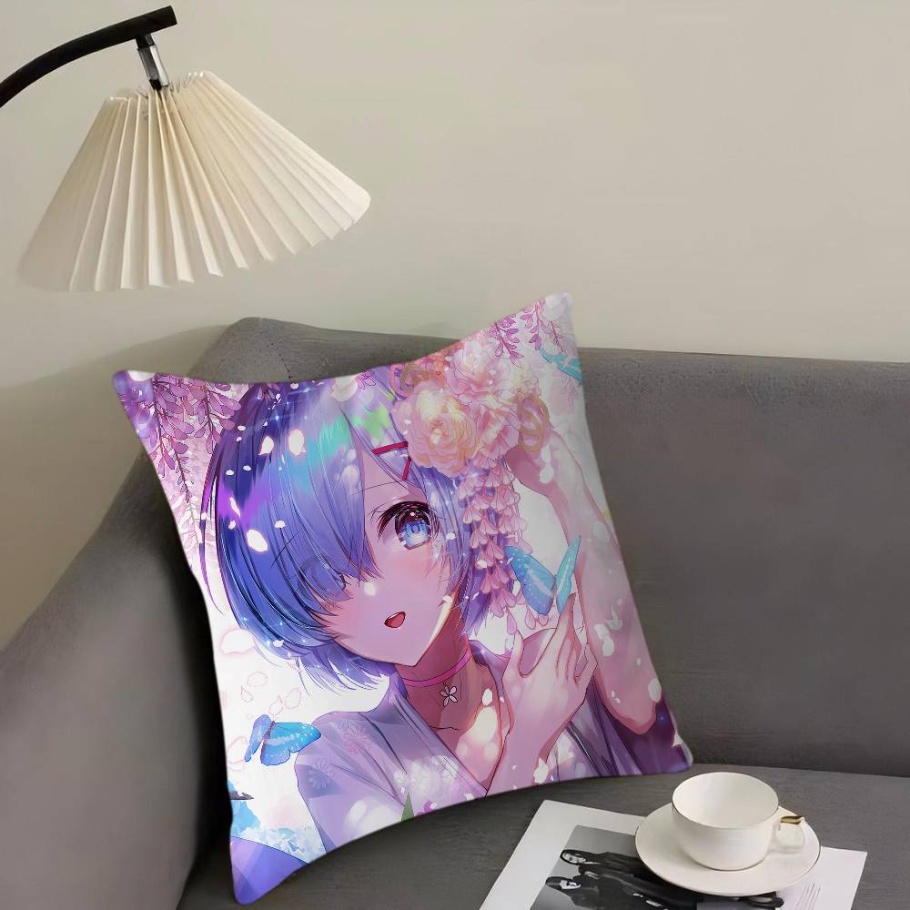 Rem Ram Cartoon Animation Pillowcase Toon Gift Cushion Cover Bedroom Home Sofa Chair Seat Decor Pillow Case