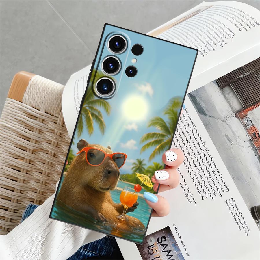 

Чехол для Samsung Galaxy S22 S25+ S20 S23 FE S9 S24+ S24 Plus S21 S25 Ultra Мягкая задняя крышка телефона Милая капибара Galaxy S9
