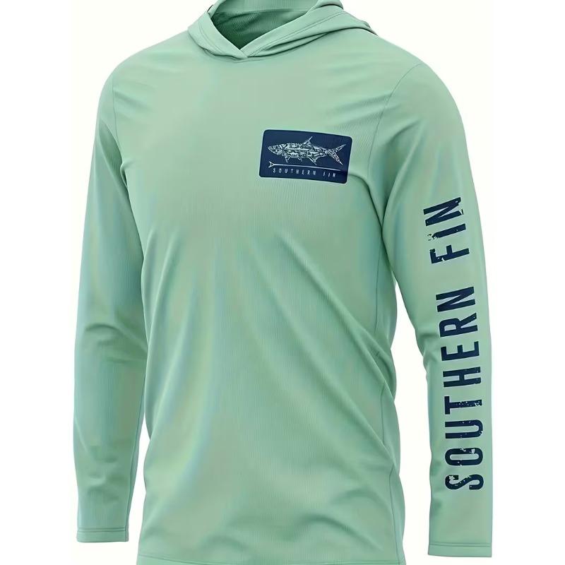 

Men s loose hooded T-shirt featuring dropped shoulders, long sleeves and breathable sweat-wicking fabric S