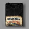 Men Sardines in olive oil   T Shirt  A Vintage Poster Pure Cotton Clothes Casual Short Sleeve Crew Neck Tee Shirt  T-Shirt