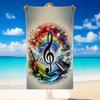 Quick Dry Beach Towel Music Notes Pattern, Lightweight Absorbent Towel for Pool Beach Vacation Use