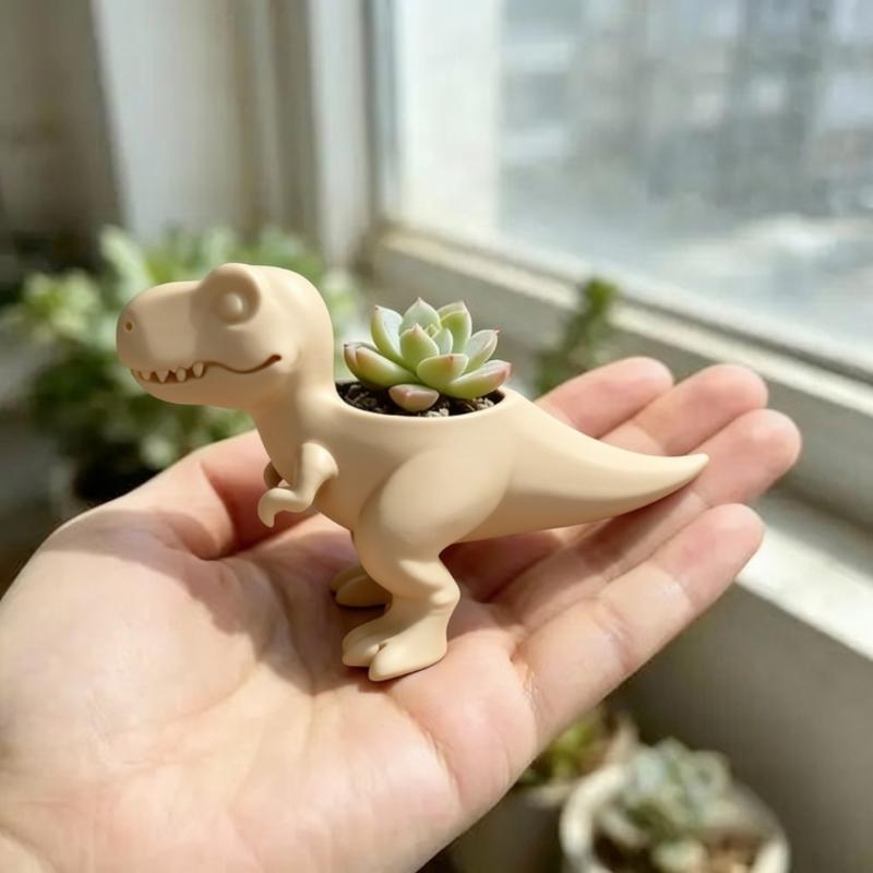 3D Printed Dinosaur Flowerpot Unique Novelty  Pot Cute Desktop Decor for Office Living Room Home Decoration