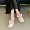 Fashion Female Butterfly-Knot Footwear Silk Women Mary Janes Shoes With Height Increasing Soft Fashion Shallow Ladies Flats Shoes