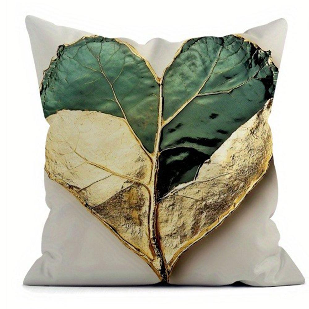 Simple Leaf Pattern Home Decor Pillowcase Bedroom Living Room Sofa Decoration Polyester Cushion Cover with Zipper