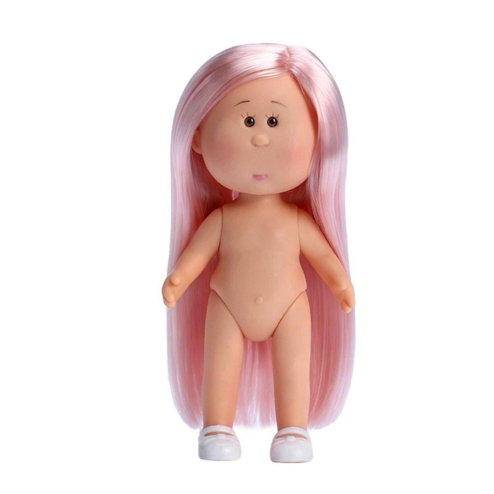 Dress Up 14cm Bean Eye Vinyl Doll Curly Hair Action Figure Body Mia Potato Dolls  Doll Accessories