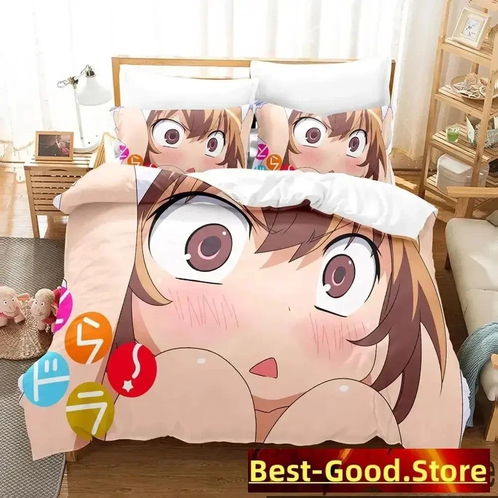 Anime Toradora TIGER DRAGON Bedding Set Duvet Cover Sheet Printed Bed Set Pillowcase Bed Full Queen King Size Comforter Bedroom
