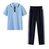 2022 Summer Couple Sports Set: POLO Shirt & Loose Pants for Women, Short Sleeve T-shirt, School Uniform Style