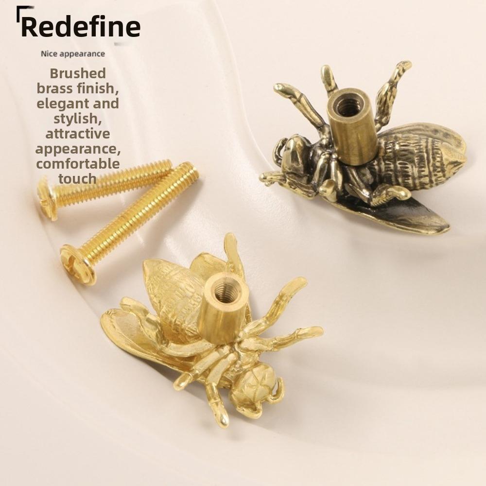 Retro Bee Brass Handle Vintage Wardrobe Drawer Pulls Insect Craft Cabinet Door Knobs  Cupboard
