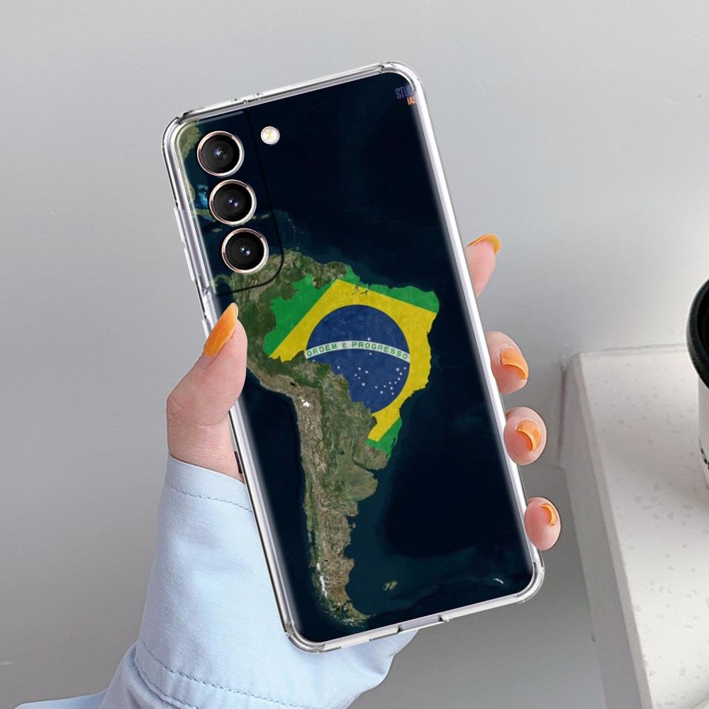 Etui Na Telefon Dla Samsung Galaxy S26 S25 S24 S23 S22 Ultra S20 S21 FE 5G Plus Miękkie Przezroczyste Pokrowiec Duża Flaga Brazylii