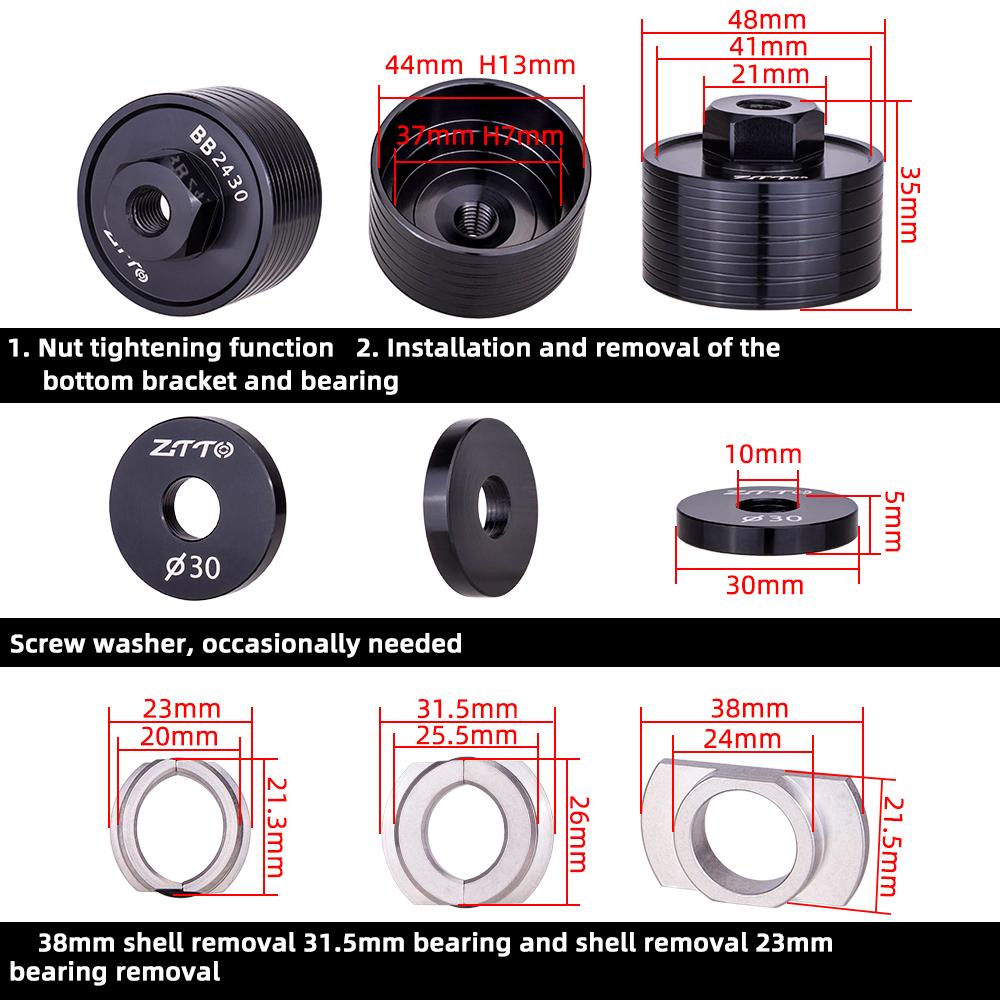 ZTTO Fahrrad Innenlager Lager Ausbau Einbau Werkzeug MTB Rennrad BB Press Fit 24mm 30mm BB86 BB30 BB92 PF30 DUB Reparatur Kits