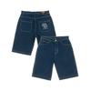 FUBU Denim Half Pants Navy M-Size 100% Cotton 11.5oz Washed Finish Logo Embroidery 31501