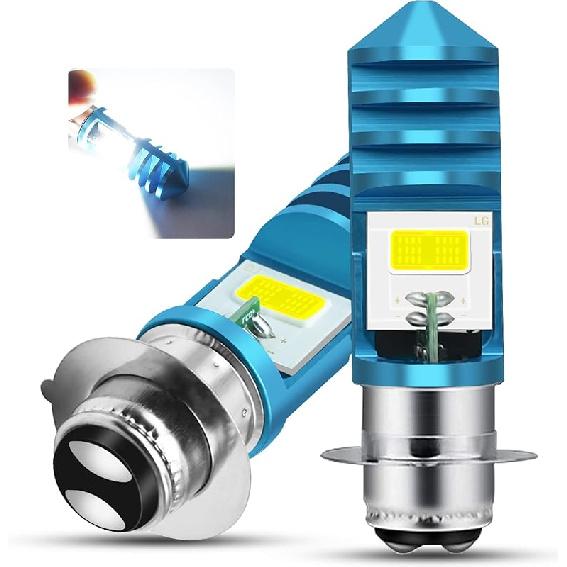 2Pcs 9-48V ATV LED Bulbs White,1800LM Hi-Lo Beam 4COBs H6M P15D LED Bulbs for or Motorcycle,Y amaha,ATVS Y FM350 450 400 660 700 Raptor.